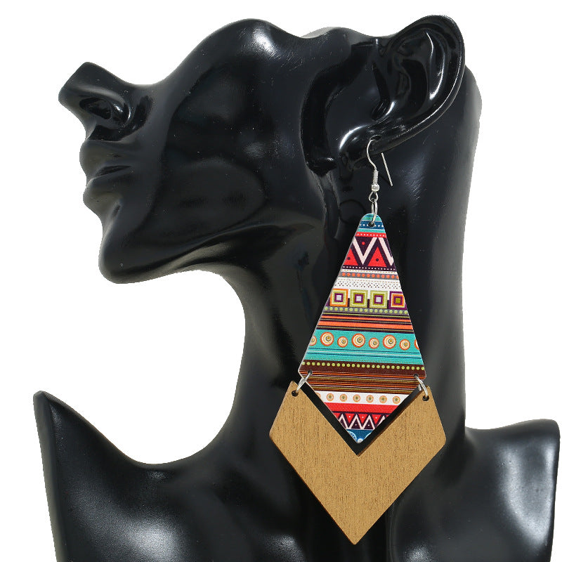 Geometric Wooden Earrings