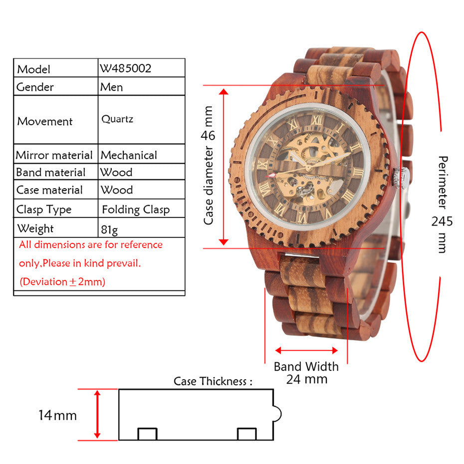 Bamboo Wood Automatic Mechanical Watch