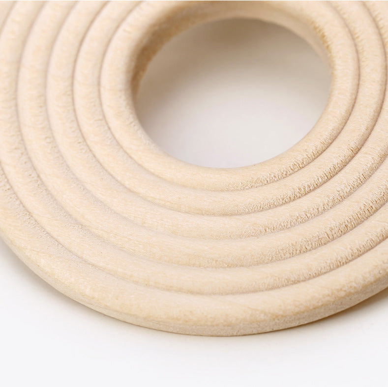 Wooden Thread Round Hoop Earrings