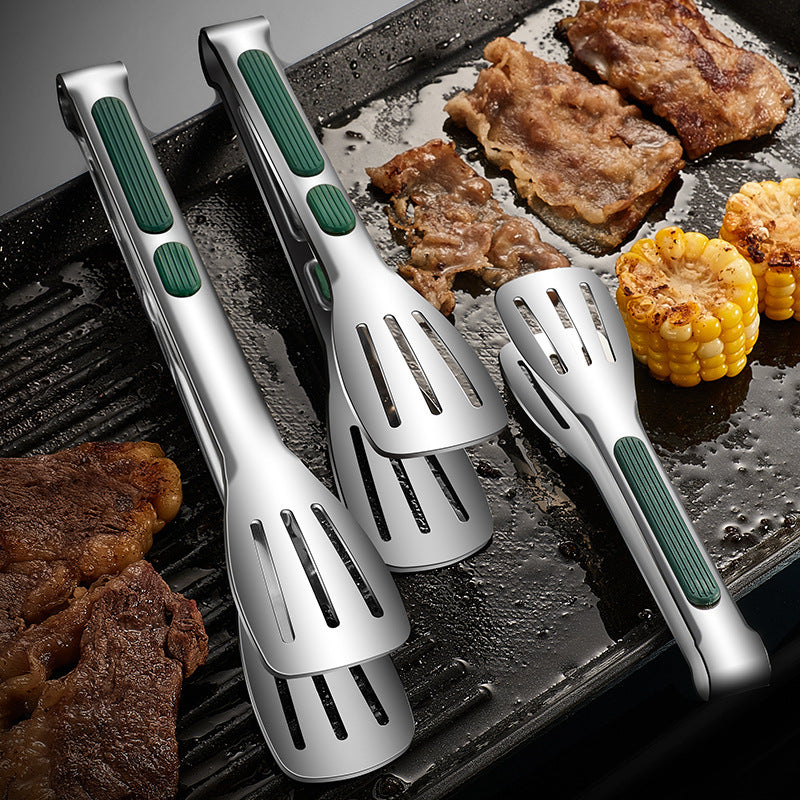 Stainless Steel Grill Tongs For Cooking BBQ Non-Slip Salad