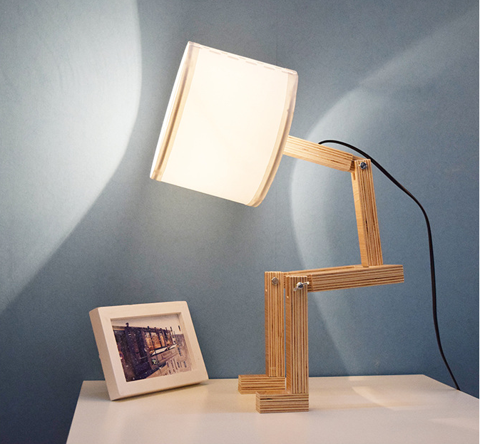 Creative Small Humanoid Wooden Table Lamp