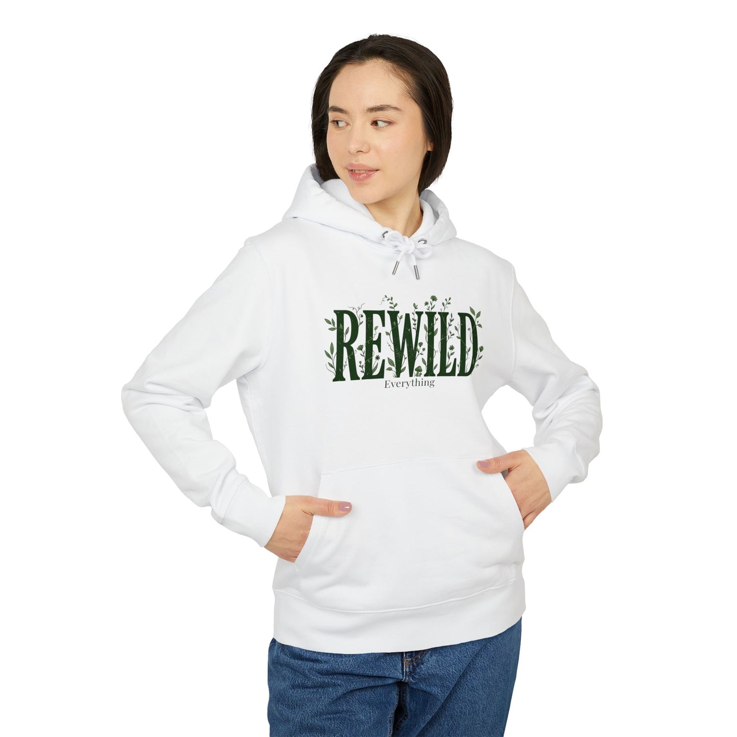 Rewild Hoodie — Botanical 'Rewild Everything' Eco Nature Sweatshirt