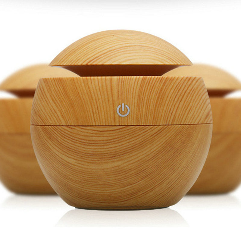 Wood Grain Colorful Lamp Mushroom Humidifier