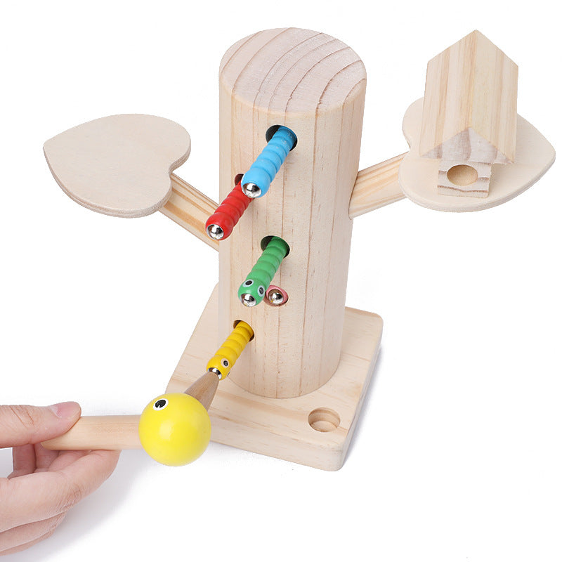 Wooden Magnetic Bird Catching Insect Game