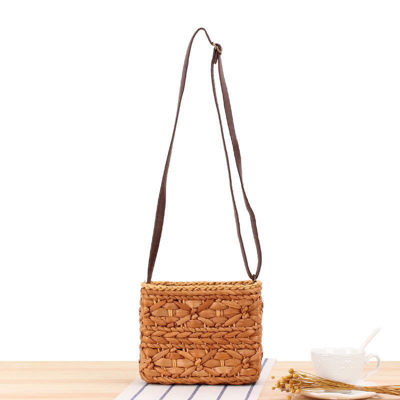 Crossbody Hand-Woven Straw Bag
