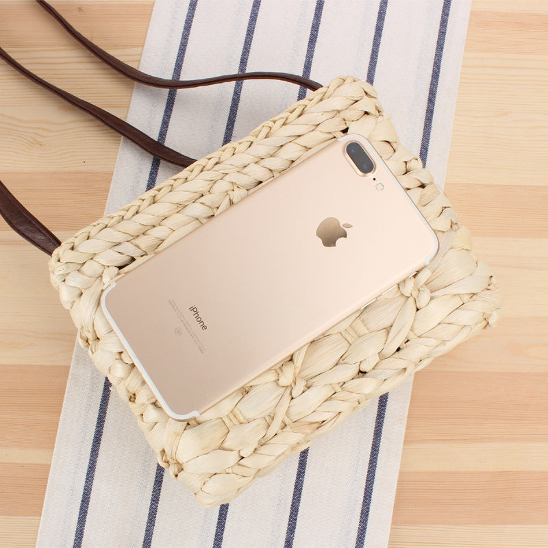Crossbody Hand-Woven Straw Bag