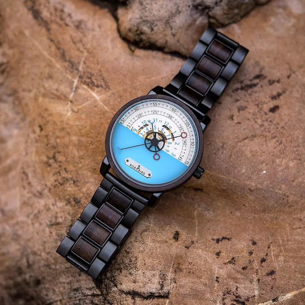 Wooden Hand Mounted Waterproof Christmas Gift Watch