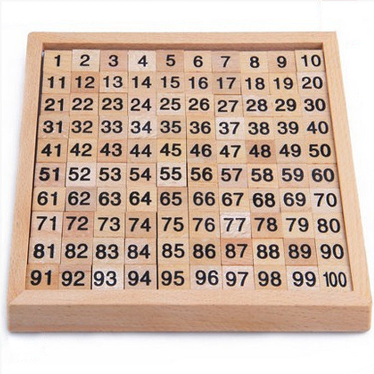 Children's Math Wooden Montessori 1-100 Number Continuous Board