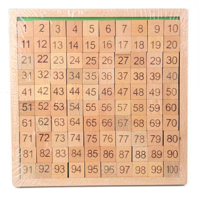 Children's Math Wooden Montessori 1-100 Number Continuous Board