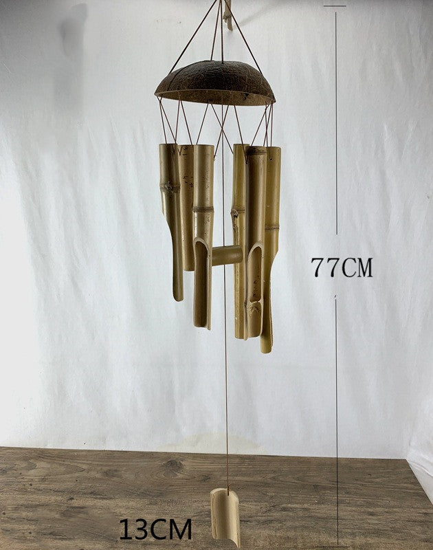 Ornaments Coconut Shell Covered Bamboo Wind Chimes
