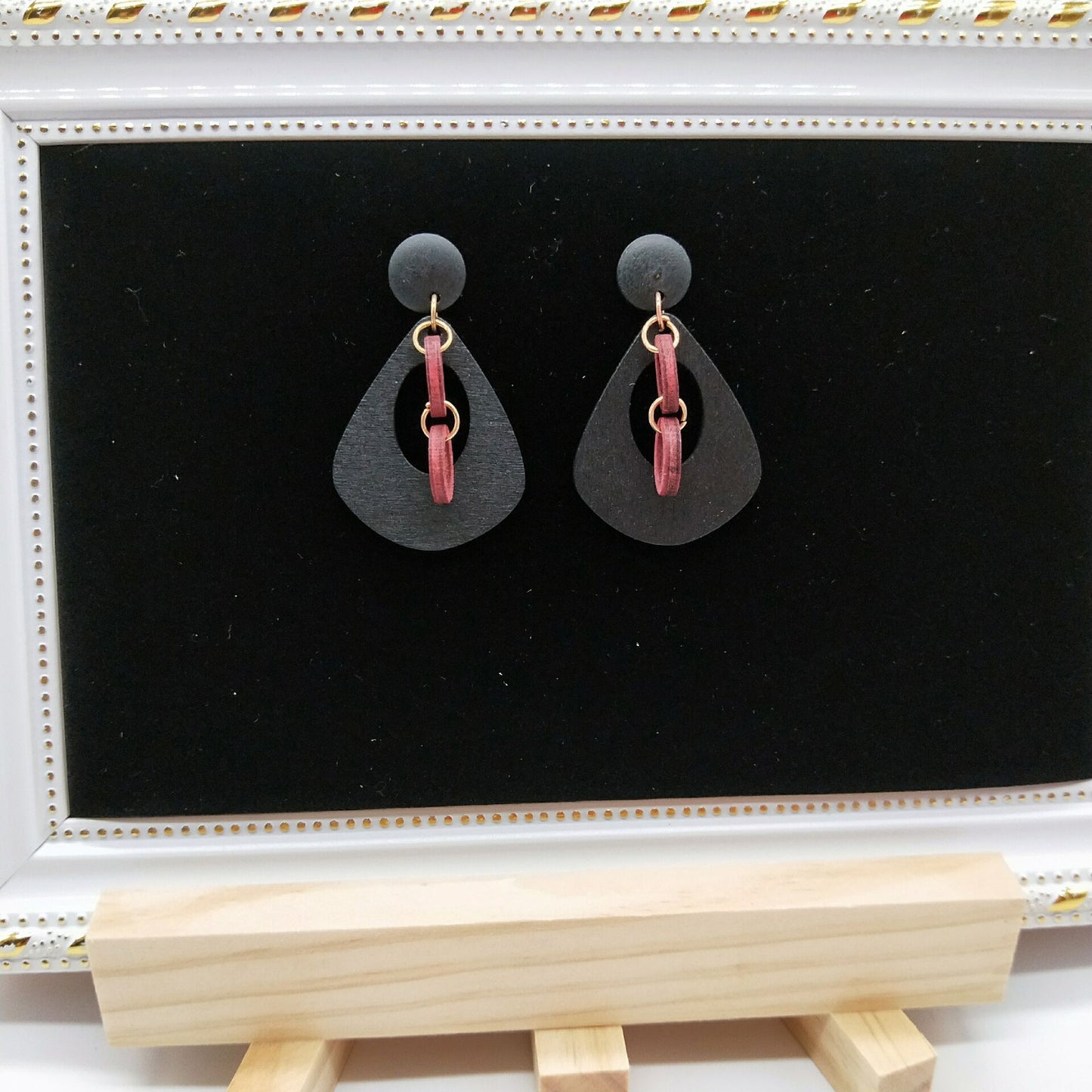 Ethnic Style Wooden Hollow Geometric Earrings