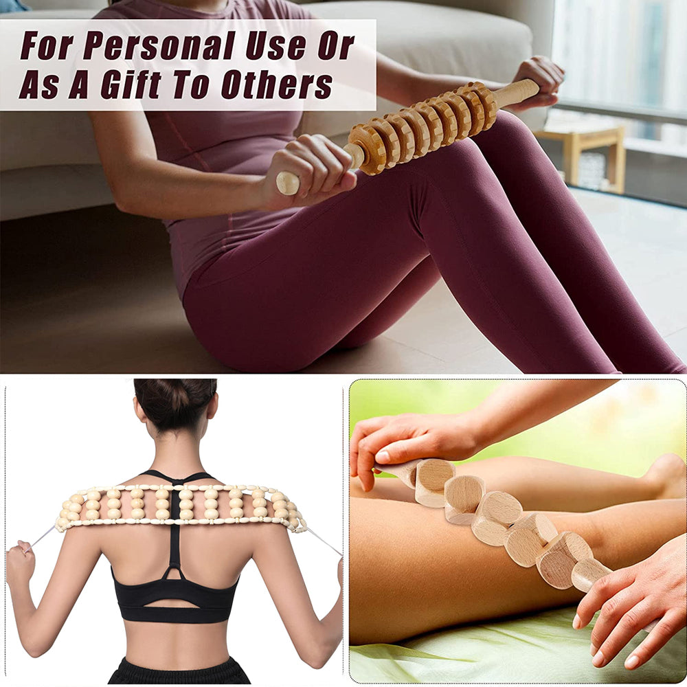 Wooden Anti-Cellulite Massage Hand Roller