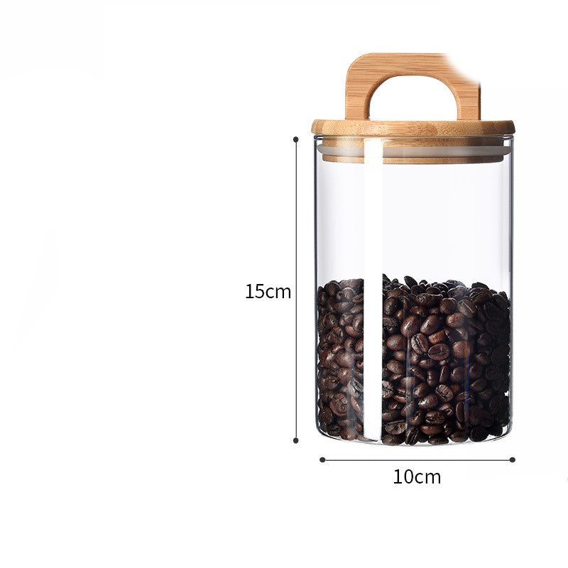 Multi Functional Transparent Wood Handle Sealed Jar