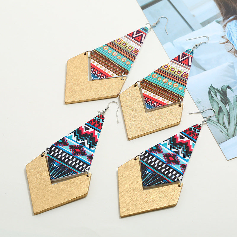 Geometric Wooden Earrings