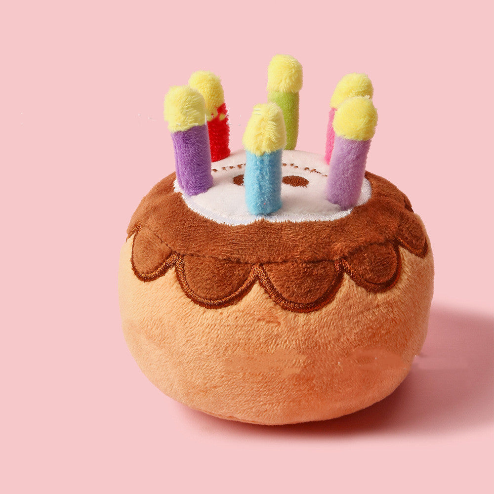 Pet Birthday Candle Cake Plush Toy