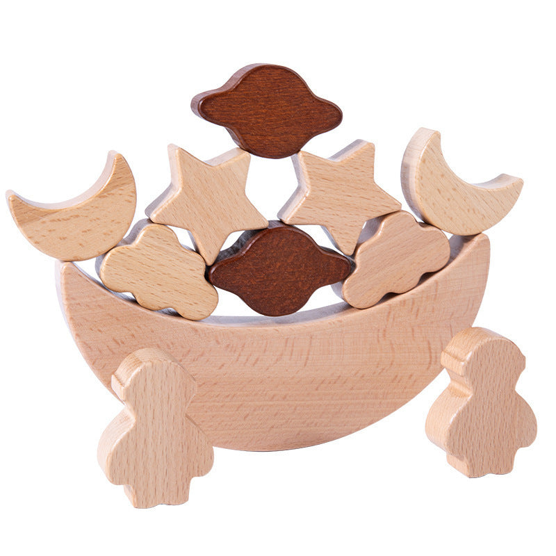 Wooden Children's Moon Balance Building Blocks