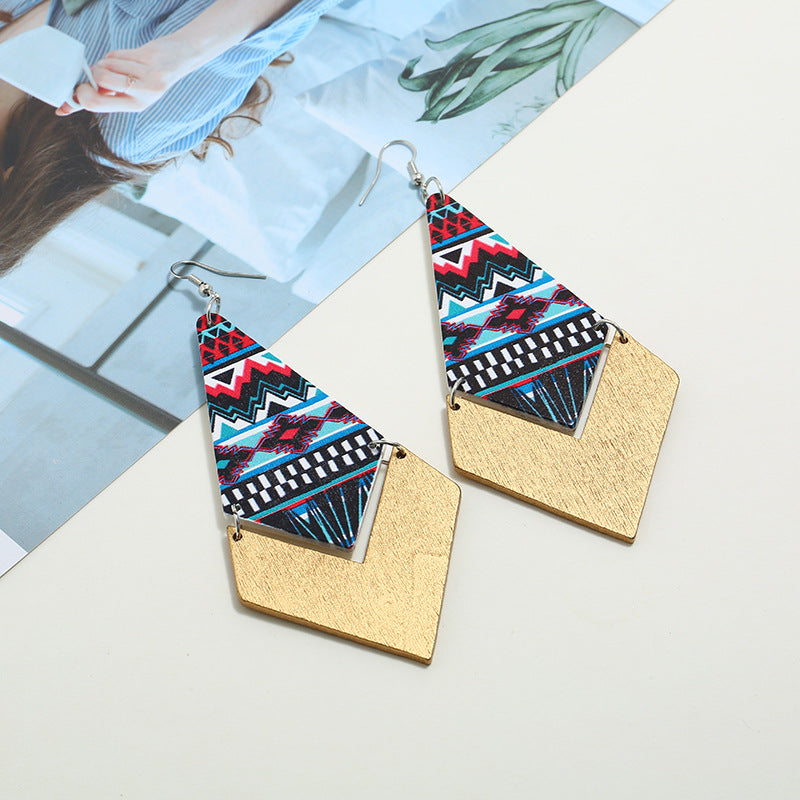 Geometric Wooden Earrings