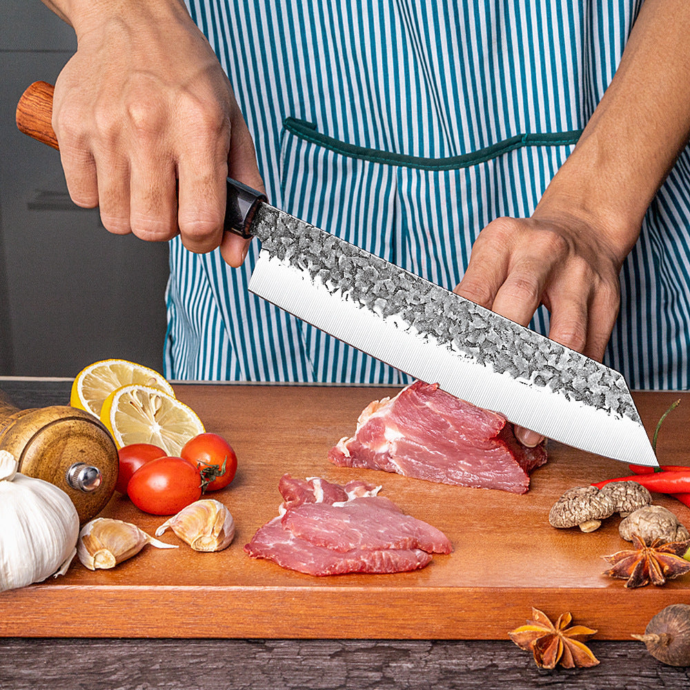 Handmade Hammered Forged Santoku Chef Knife