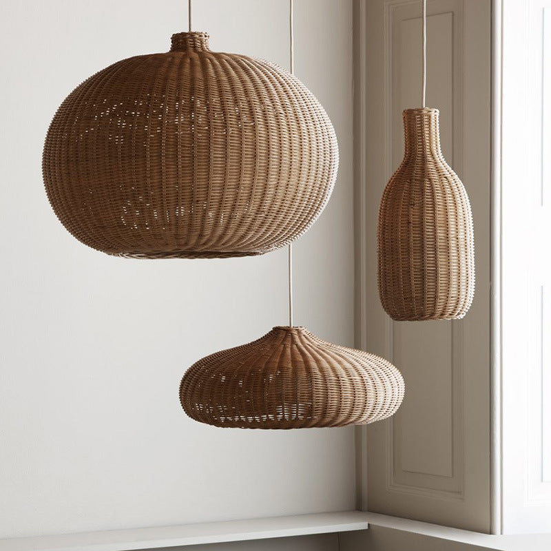 Pastoral Style Living Room Nordic Rattan Chandelier