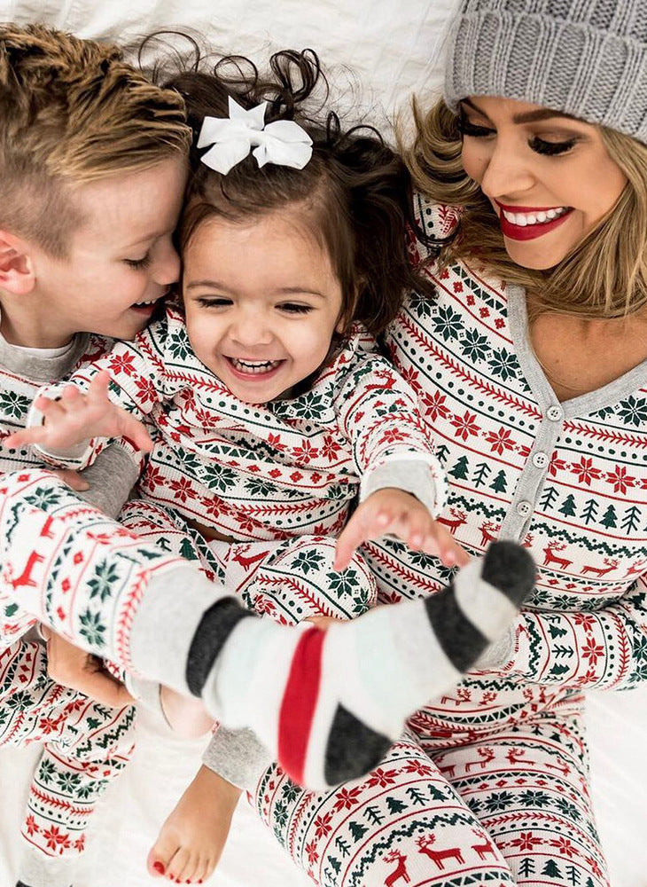 Christmas Family Matching Father Mother Kids Baby Look alike Clothes Set
