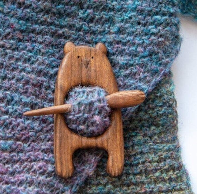 Wooden Brooch Scarf Pin