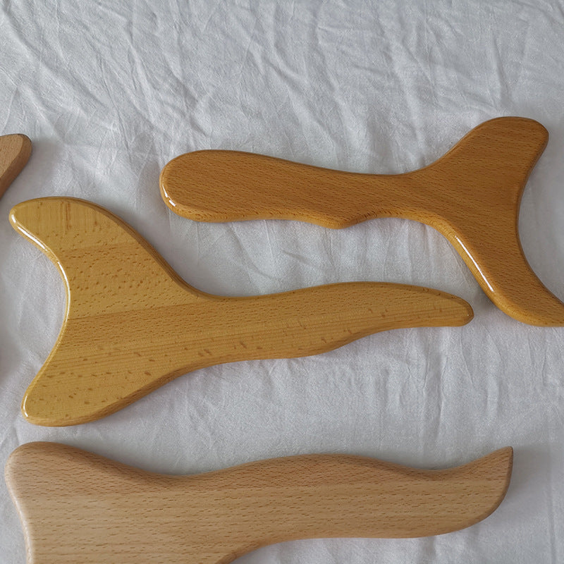 Beech Rolling Bar Scraping Plate Massager