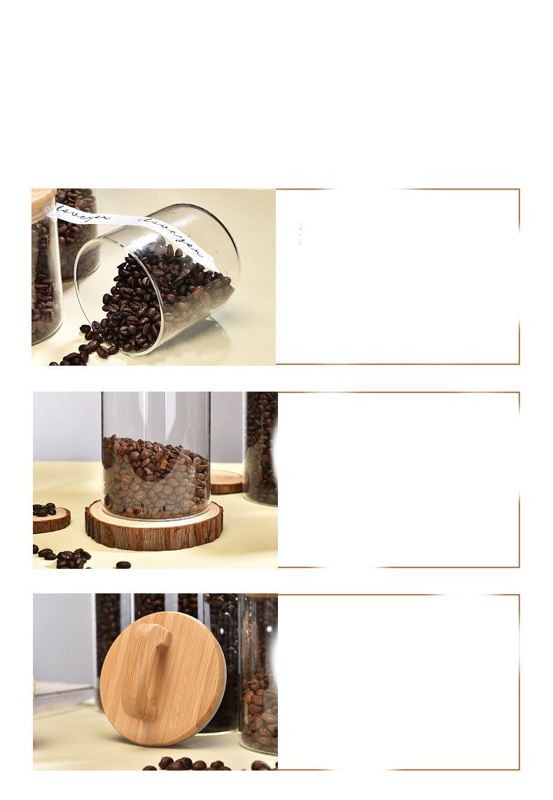 Multi Functional Transparent Wood Handle Sealed Jar