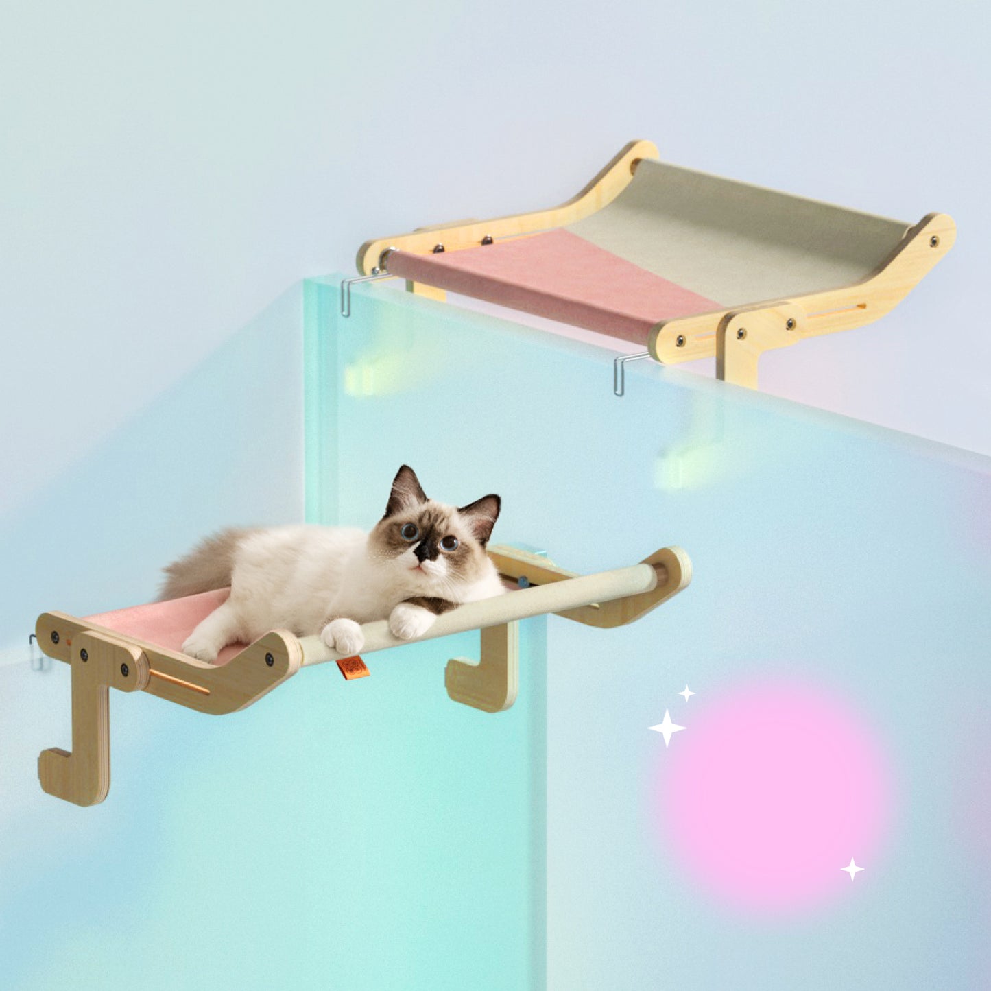 Cotton Canvas Wooden Assembly Hanging Bed