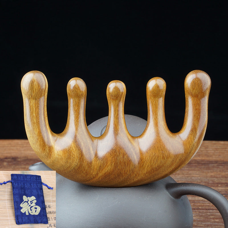 Wooden Head Massage Comb