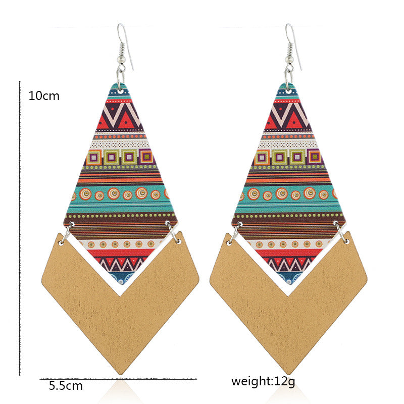 Geometric Wooden Earrings