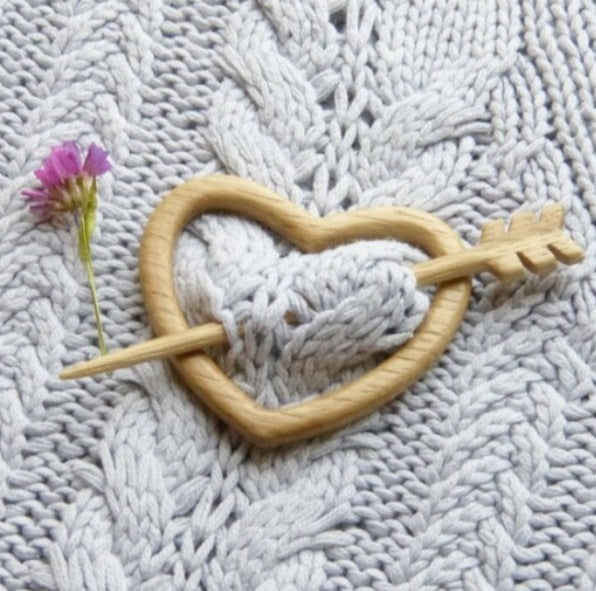 Wooden Brooch Scarf Pin