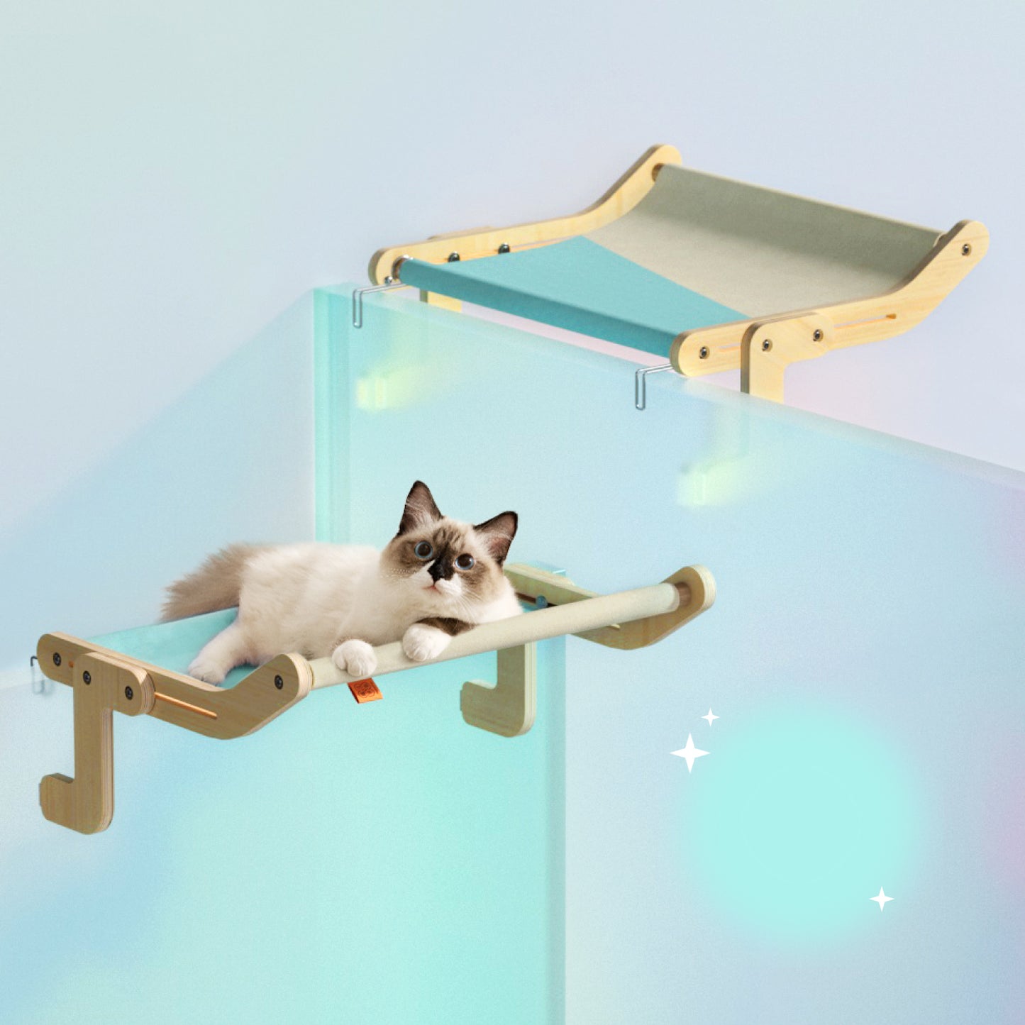 Cotton Canvas Wooden Assembly Hanging Bed