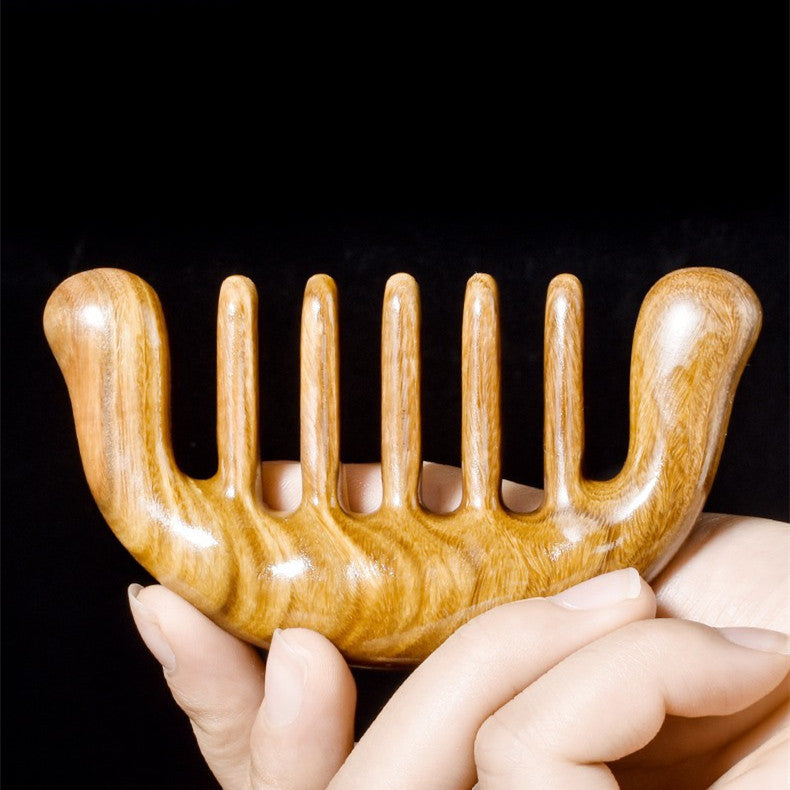 Wooden Head Massage Comb