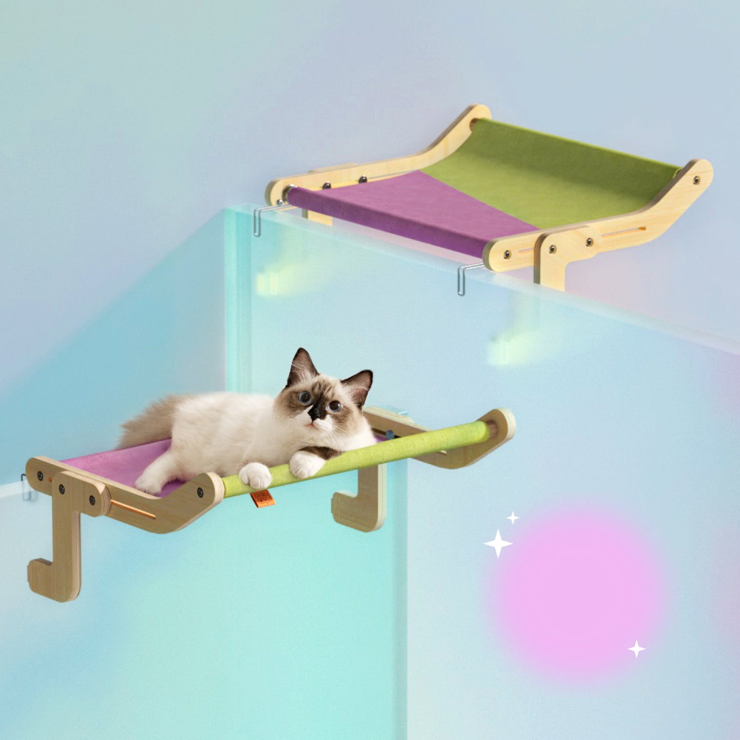 Cotton Canvas Wooden Assembly Hanging Bed