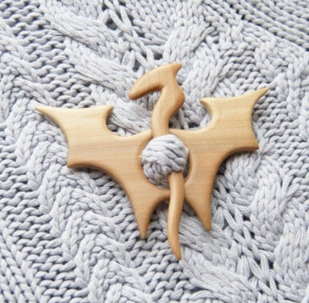 Wooden Brooch Scarf Pin
