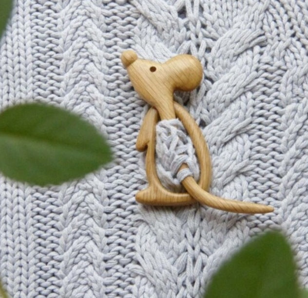 Wooden Brooch Scarf Pin