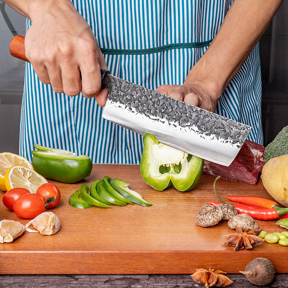 Handmade Hammered Forged Santoku Chef Knife