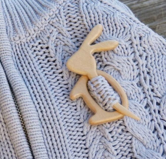 Wooden Brooch Scarf Pin