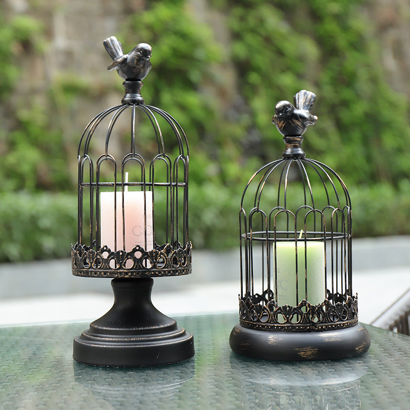 Simple Retro Candle Holder Wrought Iron Ornament