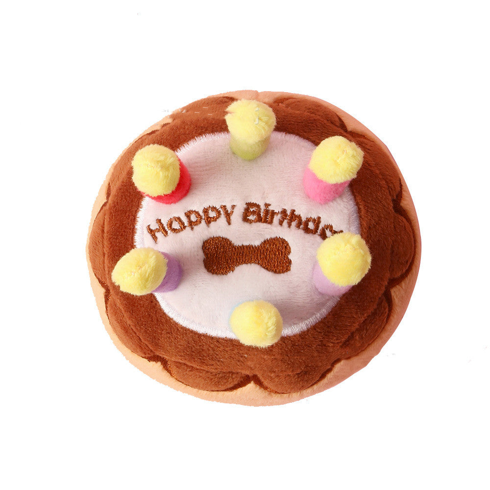 Pet Birthday Candle Cake Plush Toy