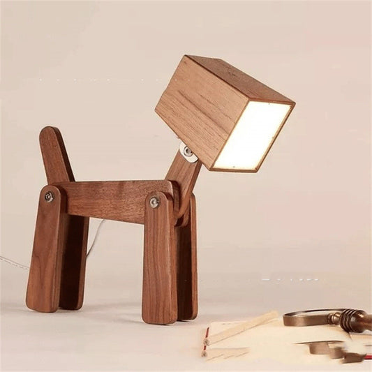 Wooden Adjustable Dog Creative Children's Reading Lamp