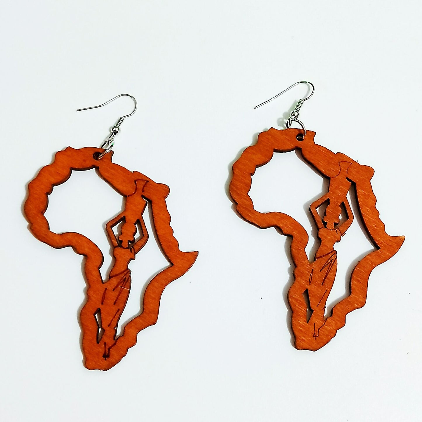 Ethnic Style Wooden Hollow Geometric Earrings