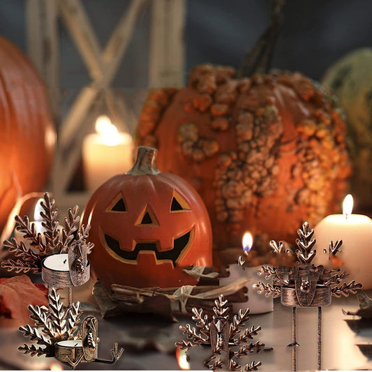 Retro Metal Turkey Candlestick Thanksgiving Desktop Decoration Candle Holder