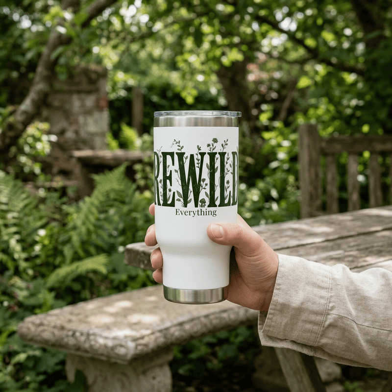 Rewild Everything Travel Mug — 14oz Stainless Steel Insulated Handle Mug