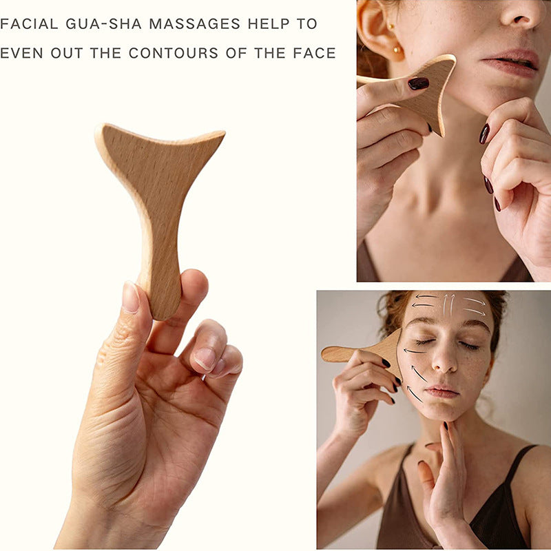 Wooden Face Massager Scraping Stick Wooden Scraping