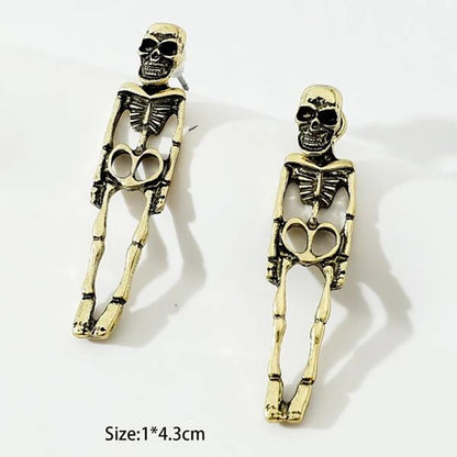 Halloween Human Skeleton Detachable Stud Earrings