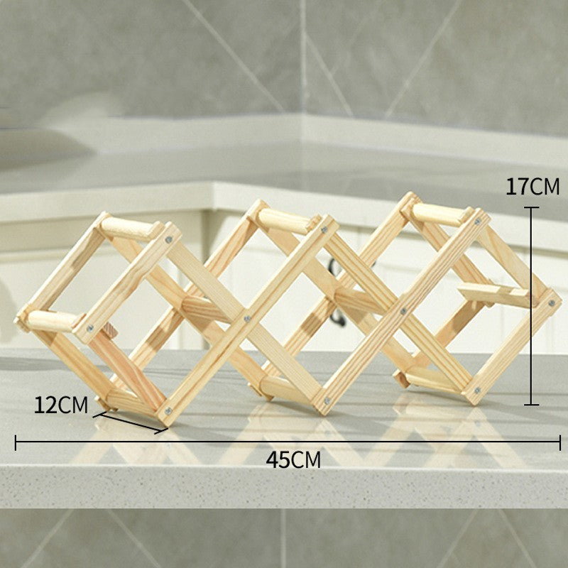 Wooden Wine Folding Rack