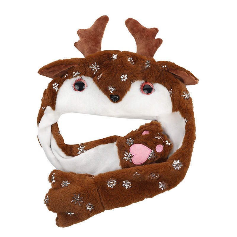 Movable Christmas Winter Cute Santa Claus Snowman Elk Hat