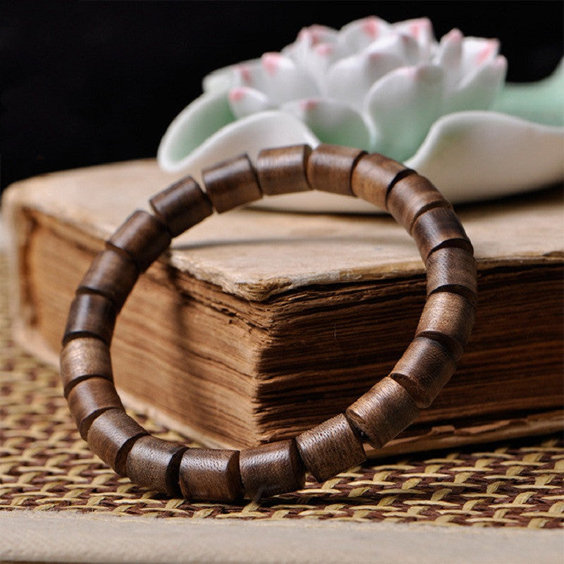 Agarwood Barrel Bead Bracelet