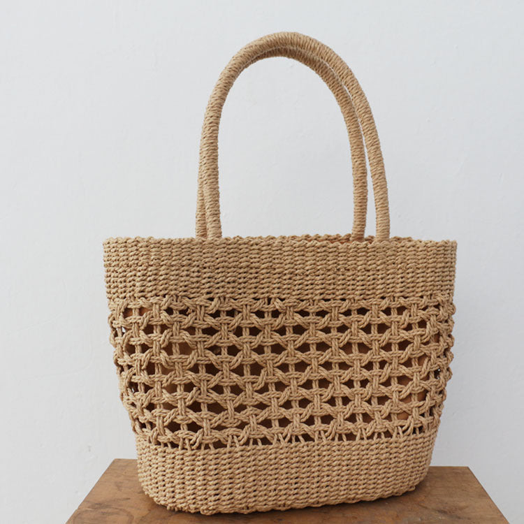 Women's Straw Woven Hollow Hand-held Bag